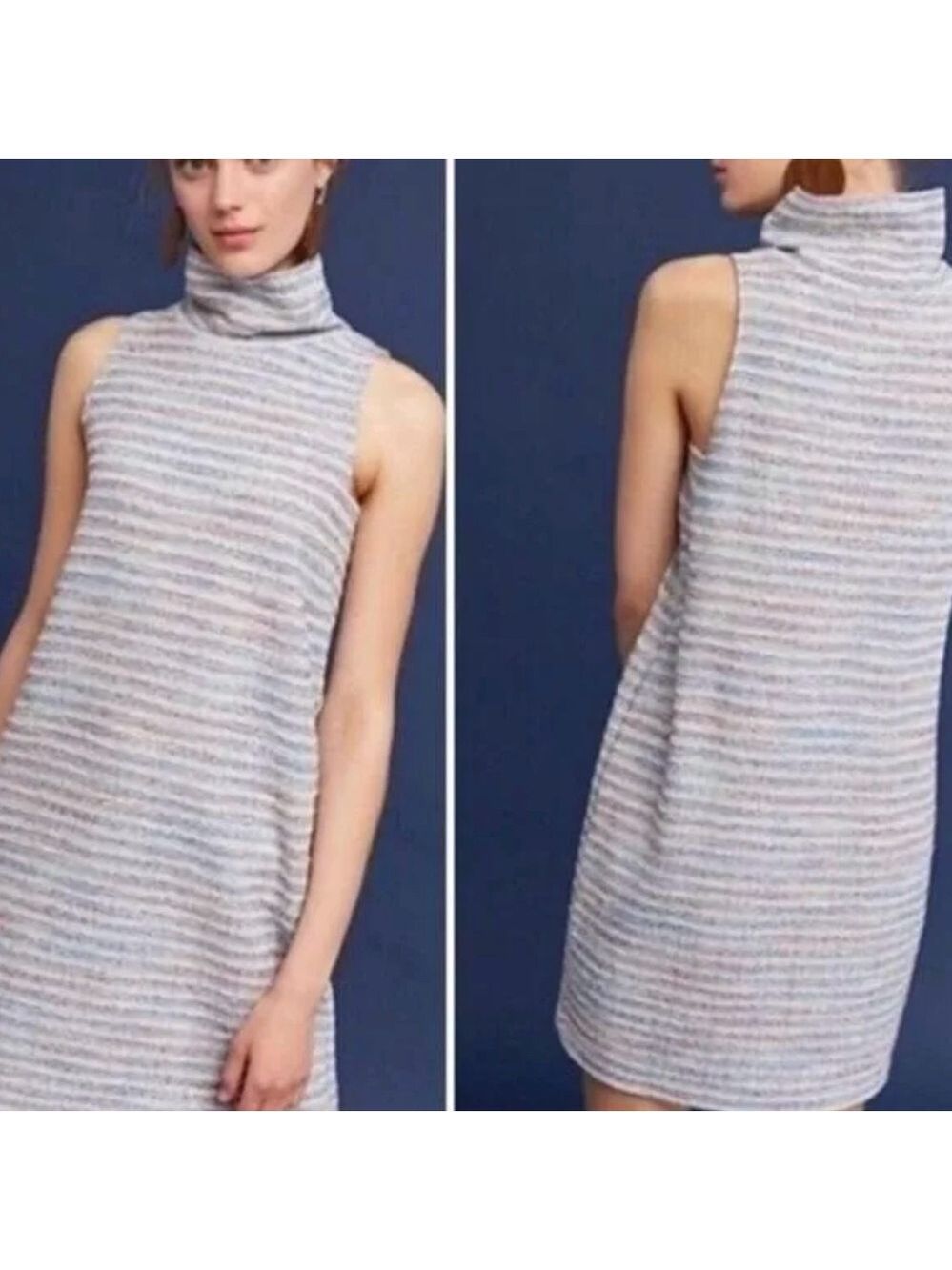Anthropologie Akemi & Kim Multicolor Mock Neck Sleeveless Tunic Dress Size XS